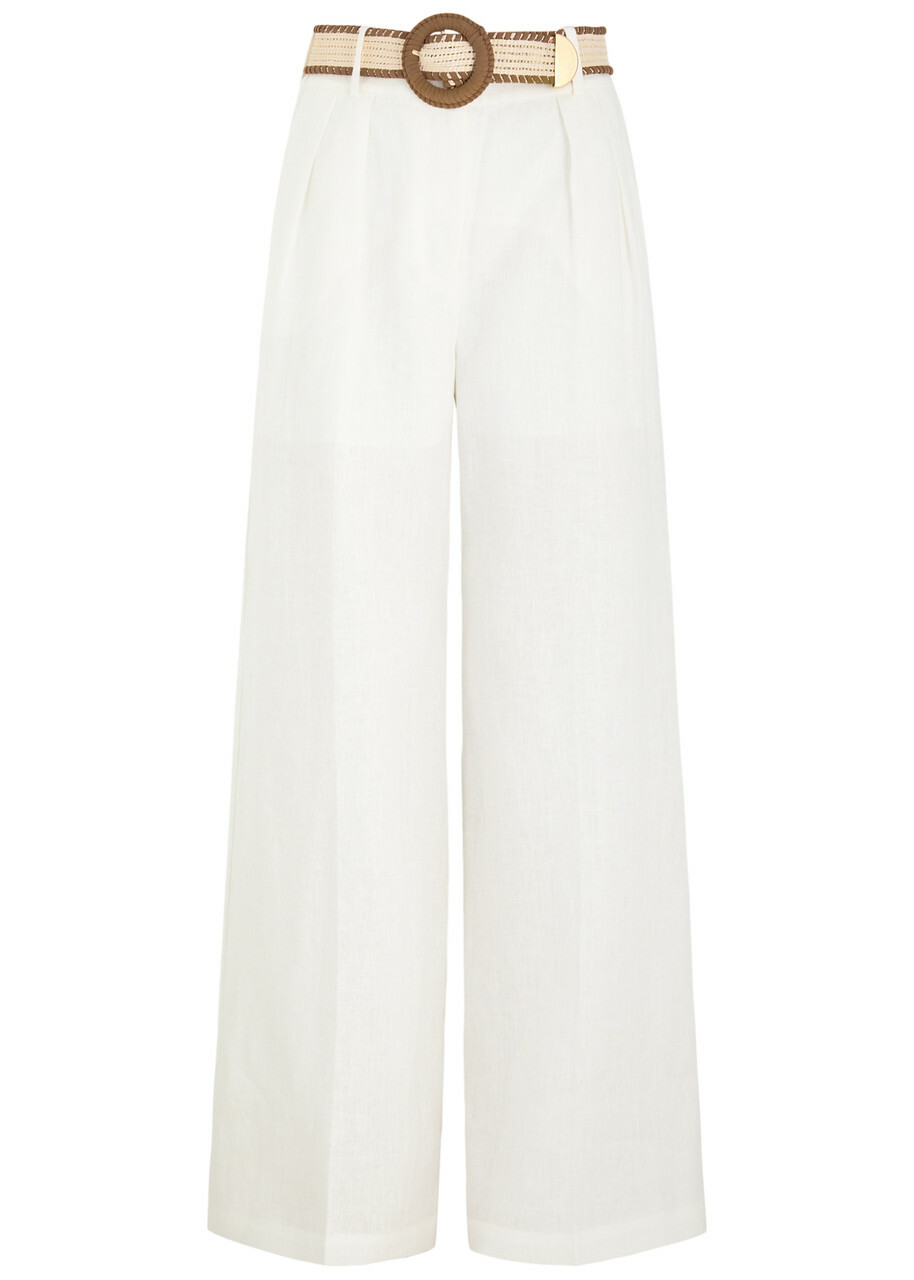 パンツ 80s 90s EURO linen 2-tuck trousers ivory 90s-00s】 Vintage Two-Tuck Linen Cotton Pants, Ivory Color
