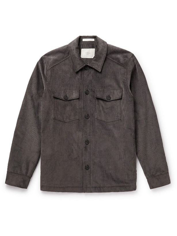 Photo: Altea - Stafford Cotton and Cashmere-Blend Corduroy Overshirt - Gray