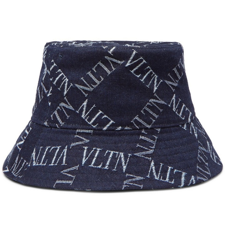 Photo: Valentino - Valentino Garavani Logo-Print Denim Bucket Hat - Navy