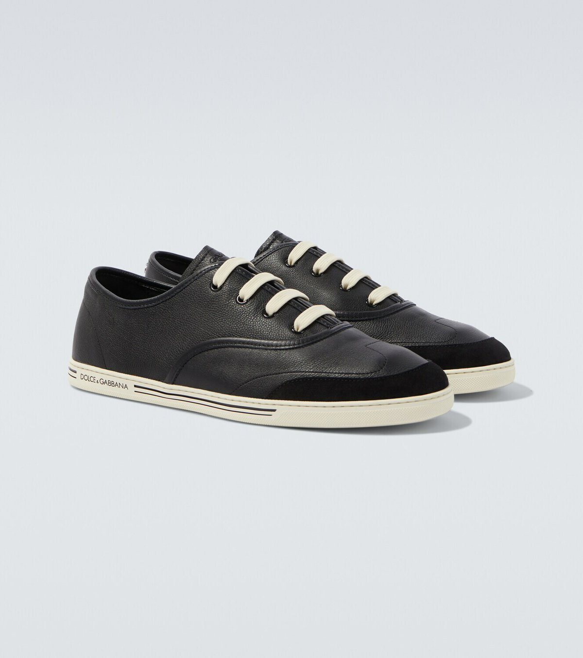 Dolce&Gabbana Suede-trimmed leather sneakers