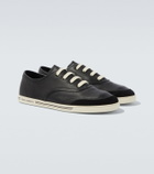 Dolce&Gabbana Suede-trimmed leather sneakers