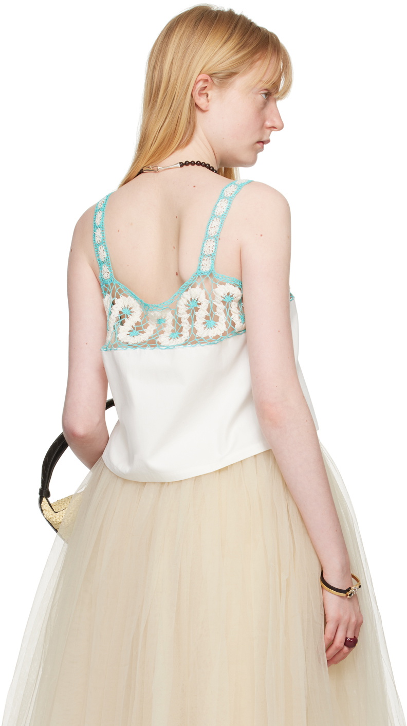 Bode Off-White Ripple Lace Tank Top