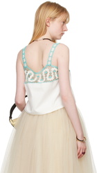 Bode Off-White Ripple Lace Tank Top