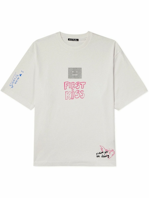 Photo: Acne Studios - Exford Scribble Printed Cotton-Jersey T-Shirt - White