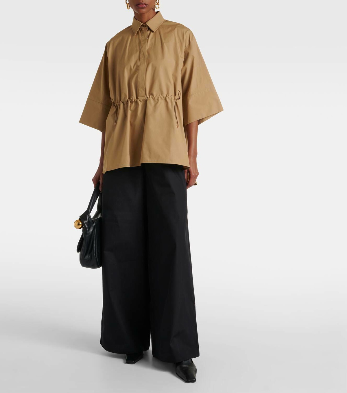 Max Mara Navigli high-rise cotton wide-leg pants Max Mara
