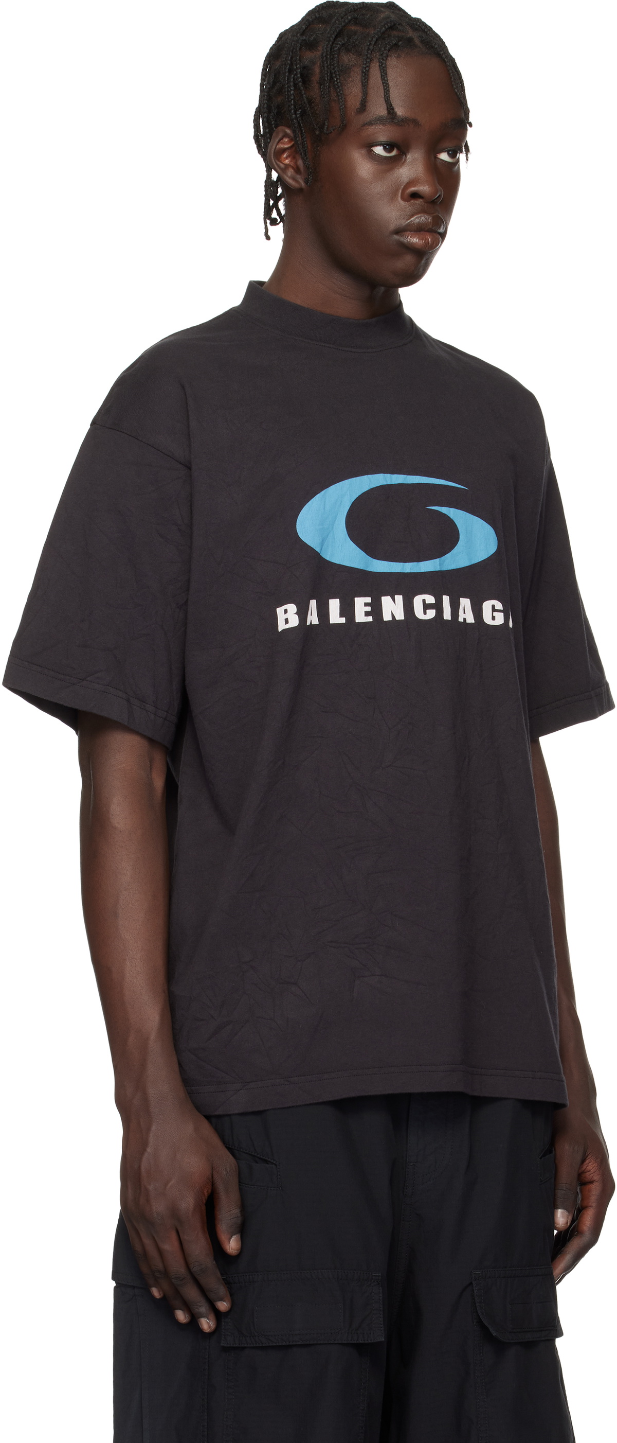 Balenciaga Black Loop Sports Icon Medium Fit T-shirt Balenciaga