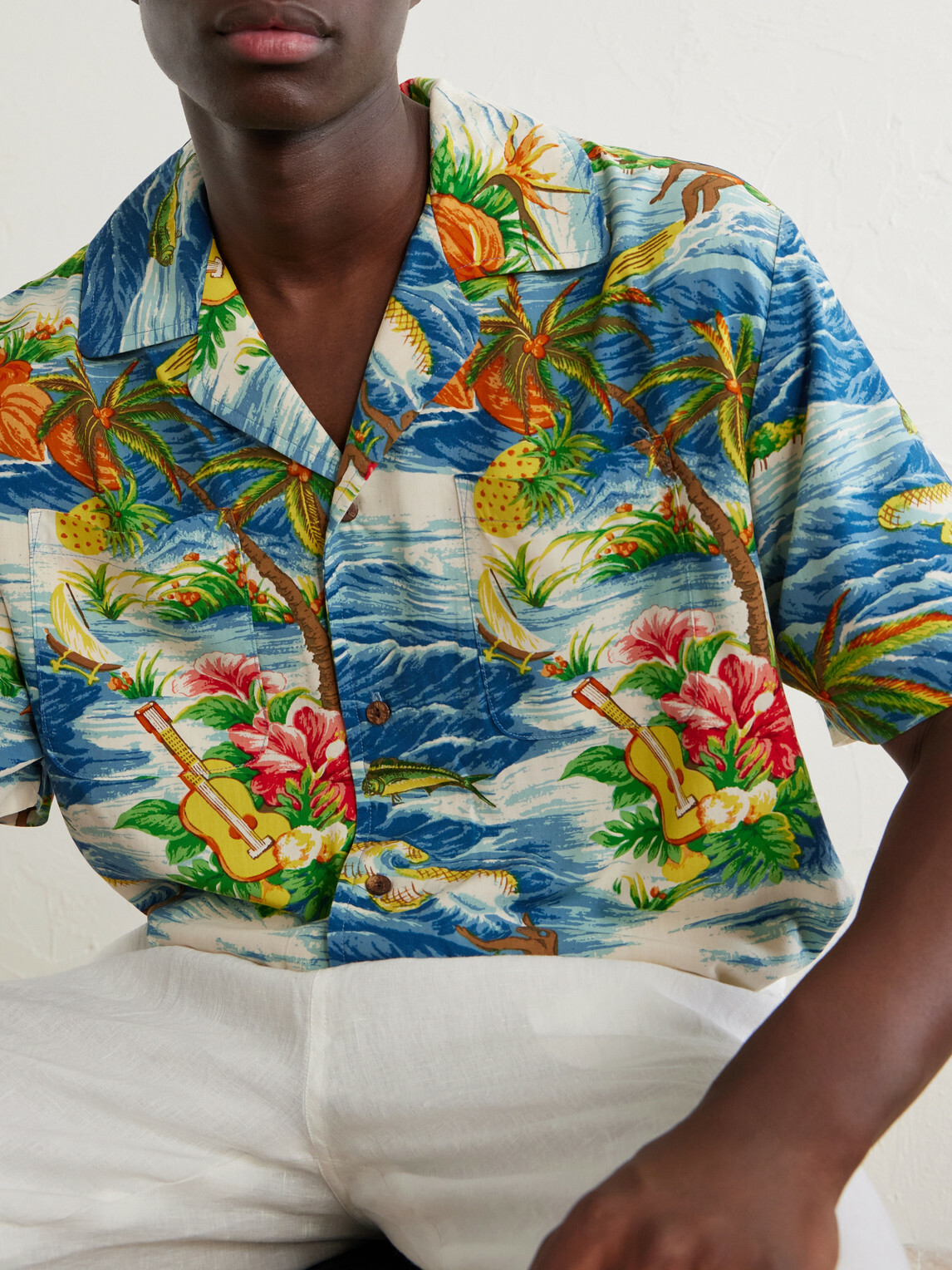 Cherry Los Angeles - Camp-Collar Logo-Printed Poplin Shirt - Multi