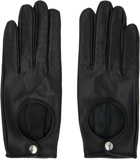 Ernest W. Baker Black Leather Gloves