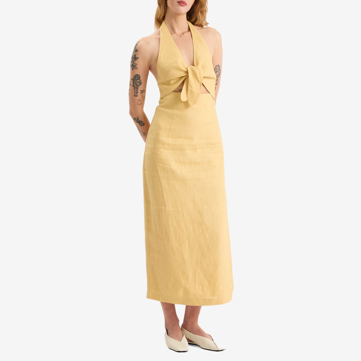 SIR. Women's Carlotta Tie Midi Dress in Raffia