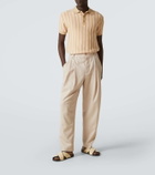 King & Tuckfield Striped wool polo shirt