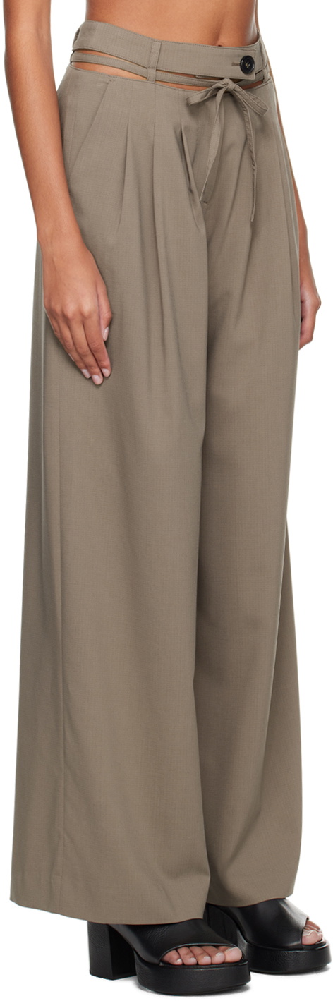 J KOO Khaki Cutout Trousers
