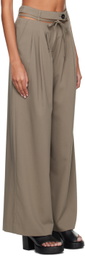 J KOO Khaki Cutout Trousers