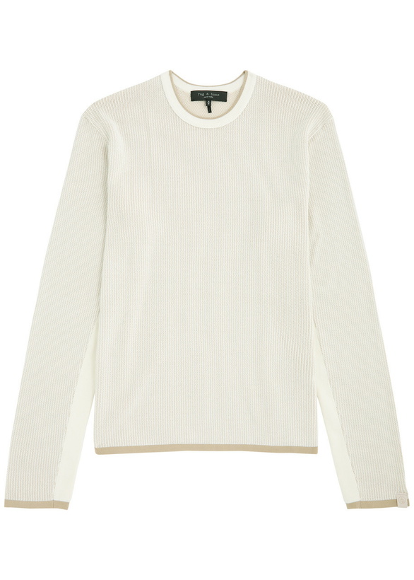 Photo: Rag & Bone Harvey Panelled Cotton Jumper Ivory