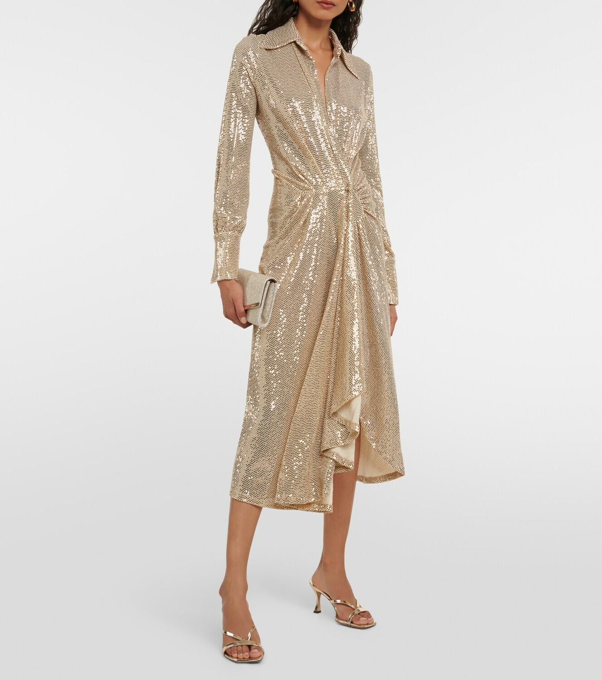 Dodo Bar Or Joelle sequined gathered midi dress