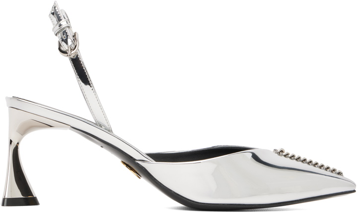 Photo: Stella McCartney Silver Elsa Patent Slingback Heels