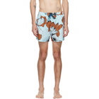 Paul Smith Blue 'Shadow Floral' Swim Shorts