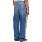 Maison Margiela Blue Patched Panel Straight Jeans