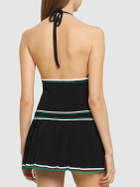 CASABLANCA Pleated Halter Neck Mini Dress