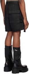 Rick Owens Gray & Black Stefan Denim Shorts