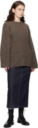 CO Navy Pencil Denim Midi Skirt