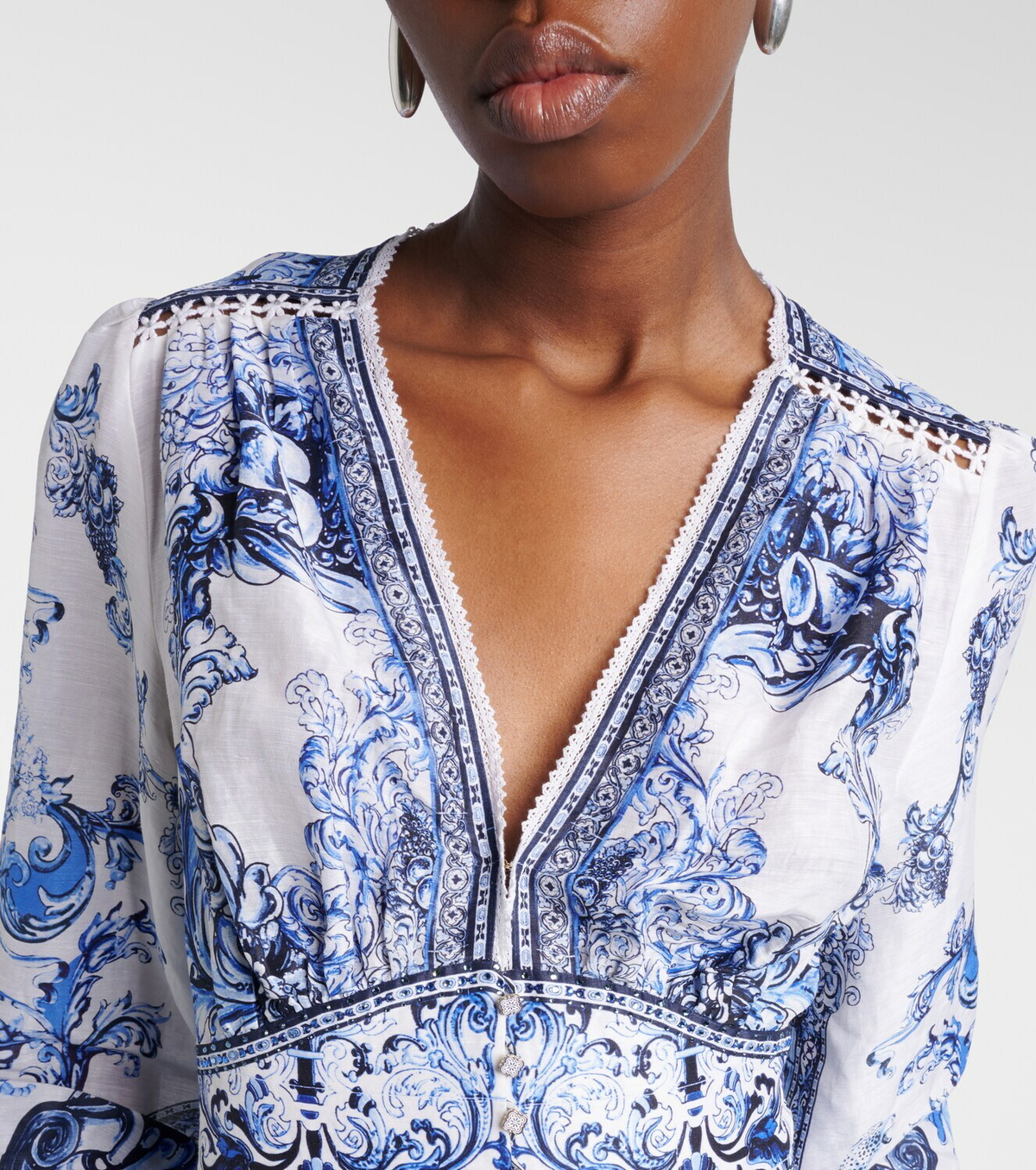 Camilla Printed linen and silk maxi dress
