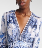 Camilla Printed linen and silk maxi dress