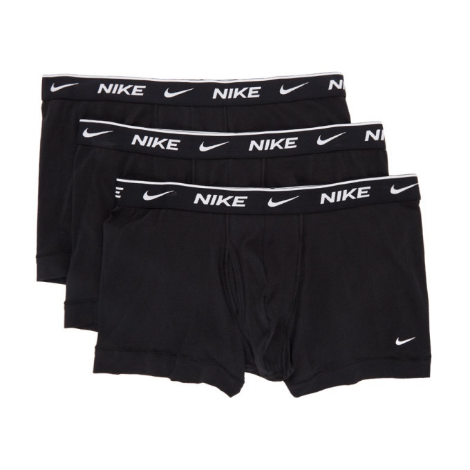 Photo: Nike Three-Pack Black Cotton Everyday Boxer Briefs