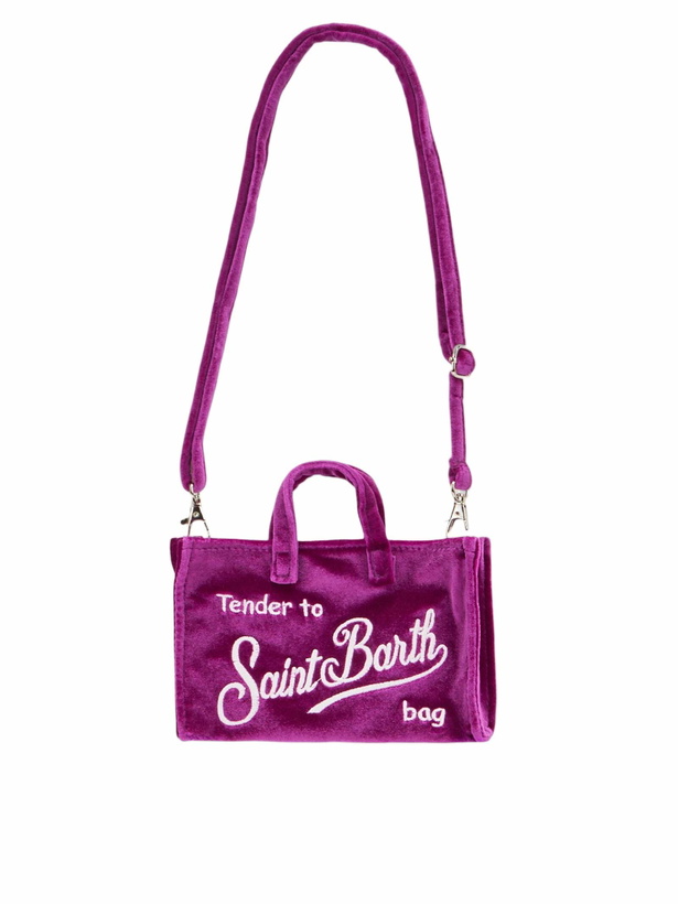 Photo: MC2 Saint Barth Fuchsia Velvet Phone Holder Micro Bag