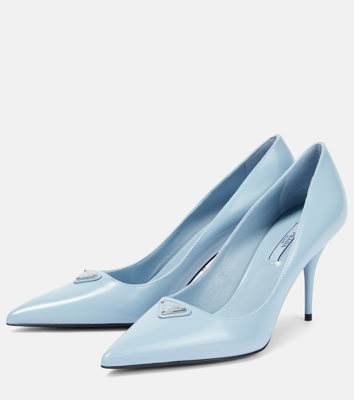 Prada Metallic leather pumps