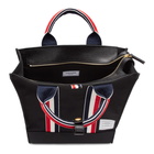 Thom Browne Black Grosgrain Stripe Unlined Tote