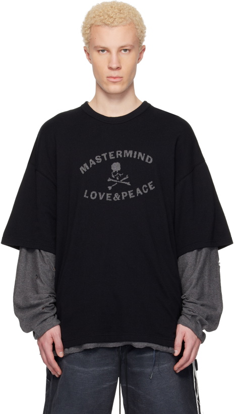 Photo: MASTERMIND WORLD Black Reversible Distressed T-shirt