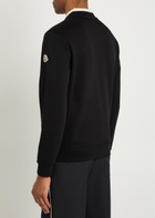 Moncler Logo-embroidered Cotton-blend Sweatshirt Black