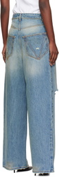 VETEMENTS Blue Distressed Baggy Jeans