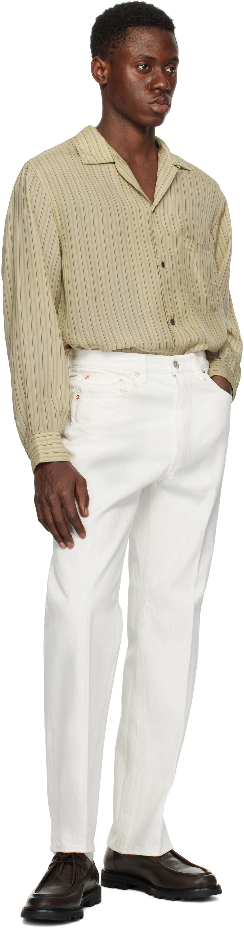 KAPTAIN SUNSHINE White Skate Shoecut Jeans