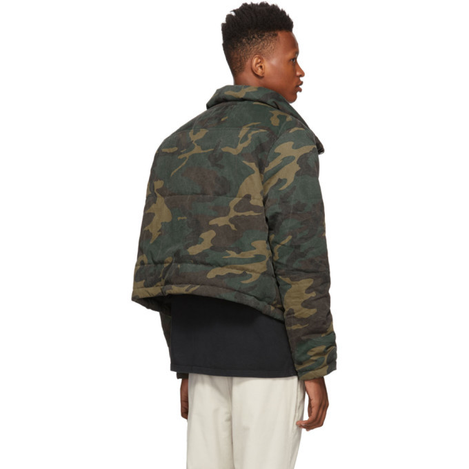 【YZERR着用】 RHUDE CAMO PUFFER DOWN JACKET Rhude Green Camouflage Puffer Jacket Rhude