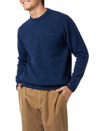 MC2 Saint Barth Man Crewneck Blue Sweater With St. Barth Embroidery