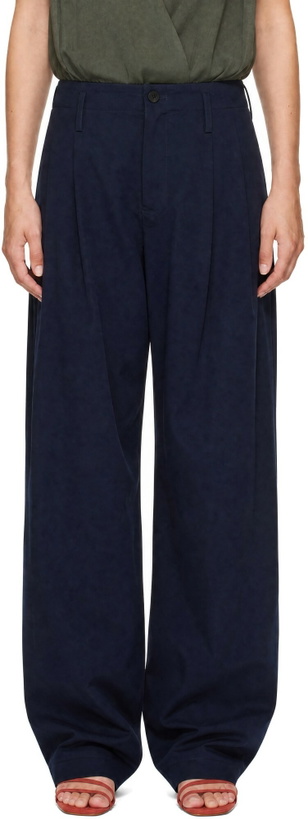 Photo: Maryam Nassir Zadeh Navy Abdou Cotton Twill Trousers