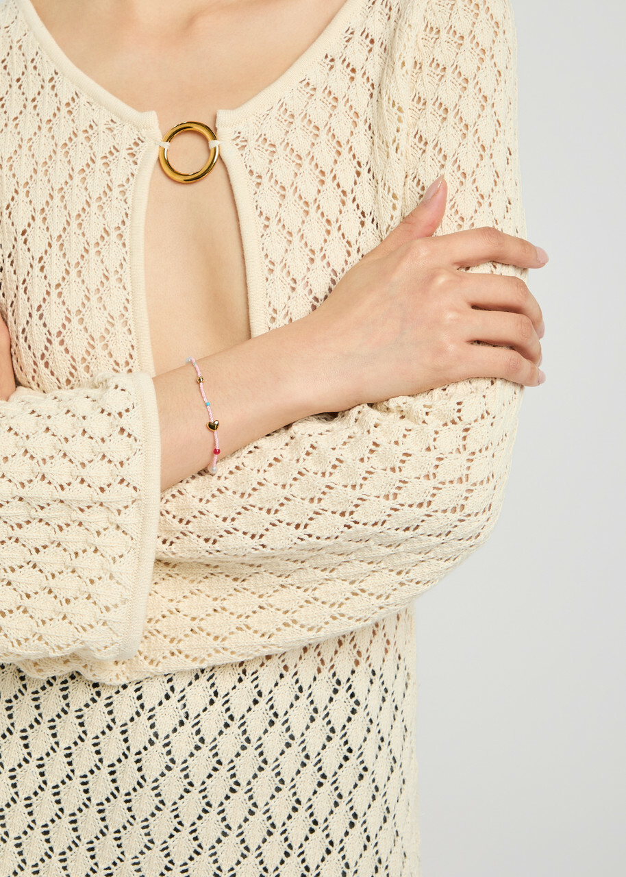 Anni LU Oh So Fine Beaded 18kt Gold-plated Bracelet - Pink - One Size