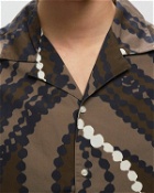 Officine Générale Eren Shortsleeve Shirt Itl Co Knot Print Brown - Mens - Shortsleeves