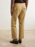 BODE - Straight-Leg Cotton Feather Runner Trousers - Neutrals