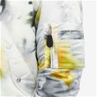 Alexander McQueen Men's Obscured Flower Printed Bomber Jacket in White/Yellow