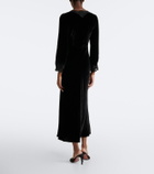 Rixo Larah lace-trimmed velvet midi dress