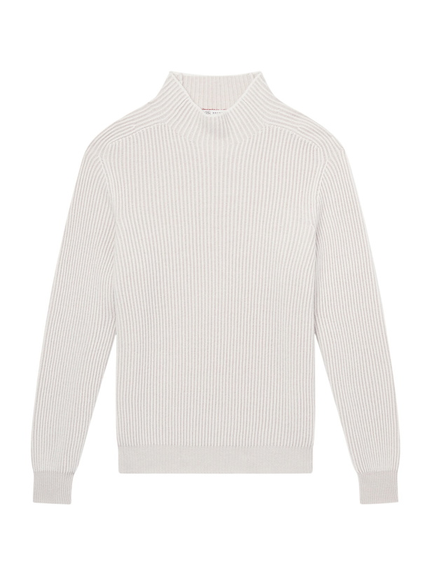 Photo: Brunello Cucinelli - Ribbed Cashmere Rollneck Sweater - Neutrals