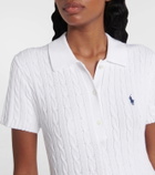 Polo Ralph Lauren Cable-knit cotton-blend polo dress