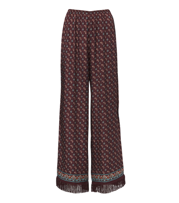 Photo: Dôen Lavona fringed silk-blend wide-leg pants