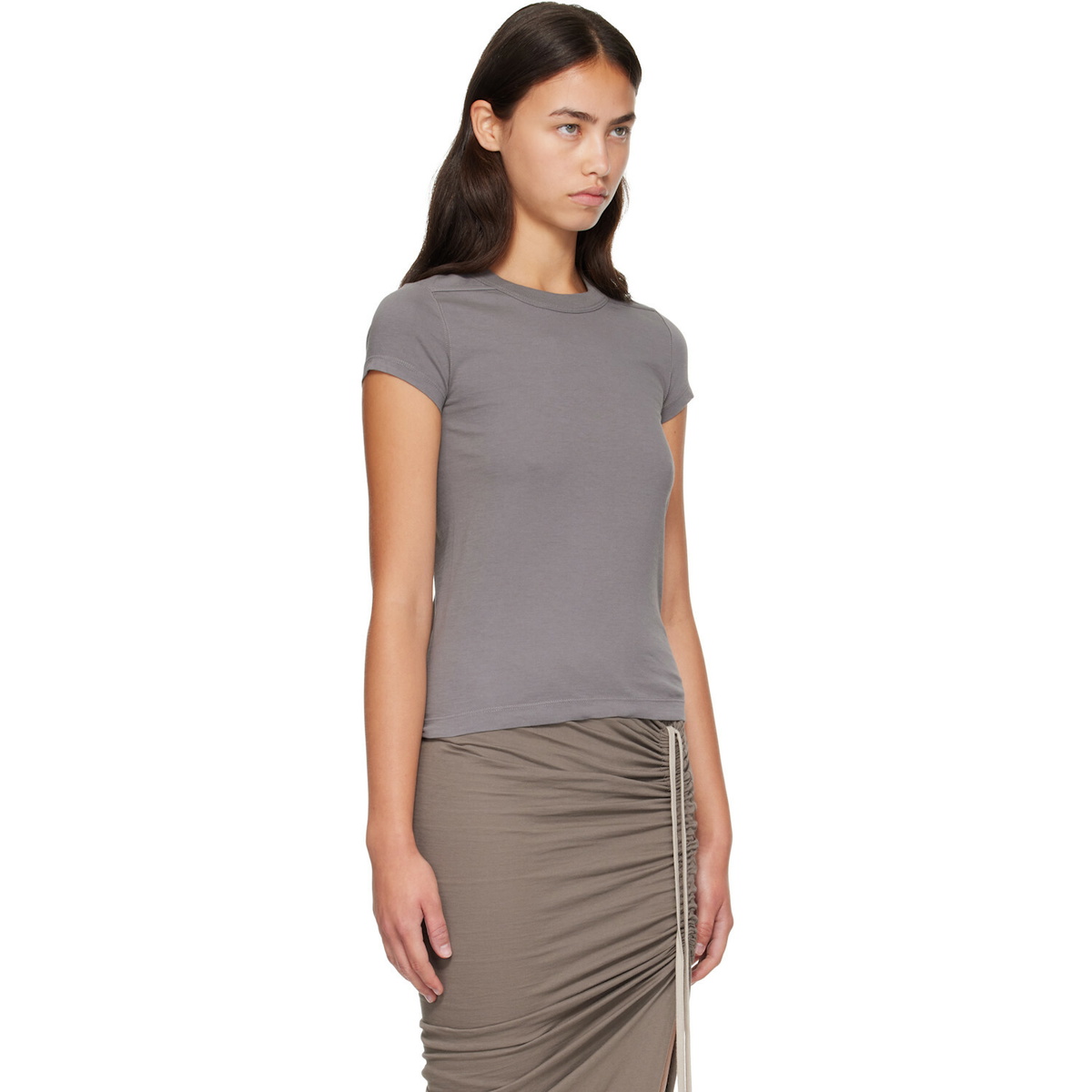 Rick Owens Gray Tower Cropped Level T-shirt