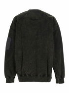 Juun.J Khaki Green Crewneck Sweater With Zip Pocket On The Sleeve In Cotton Man