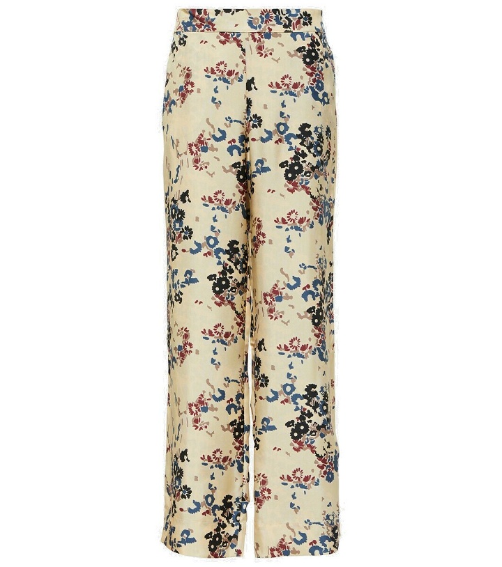 Photo: Asceno London floral wide-leg silk pants