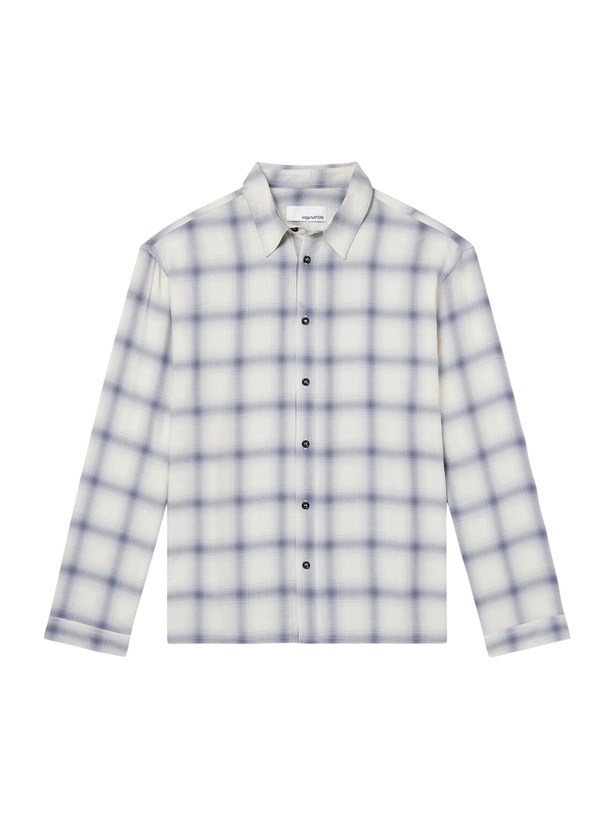 Photo: SAGE NATION - Strano Checked Twill Shirt - Blue