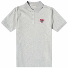 Moncler Men's Heart Logo Polo Shirt in Grey